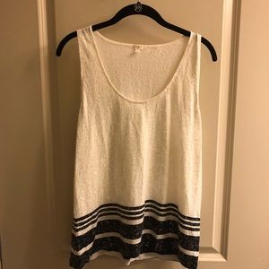 JCrew striped sequin tank SZ L EUC